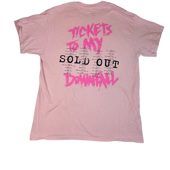 Machine Gun Kelly Shirt Size Medium Pink Tickets to My Downfall Concert 2021 - Picture 2 of 8